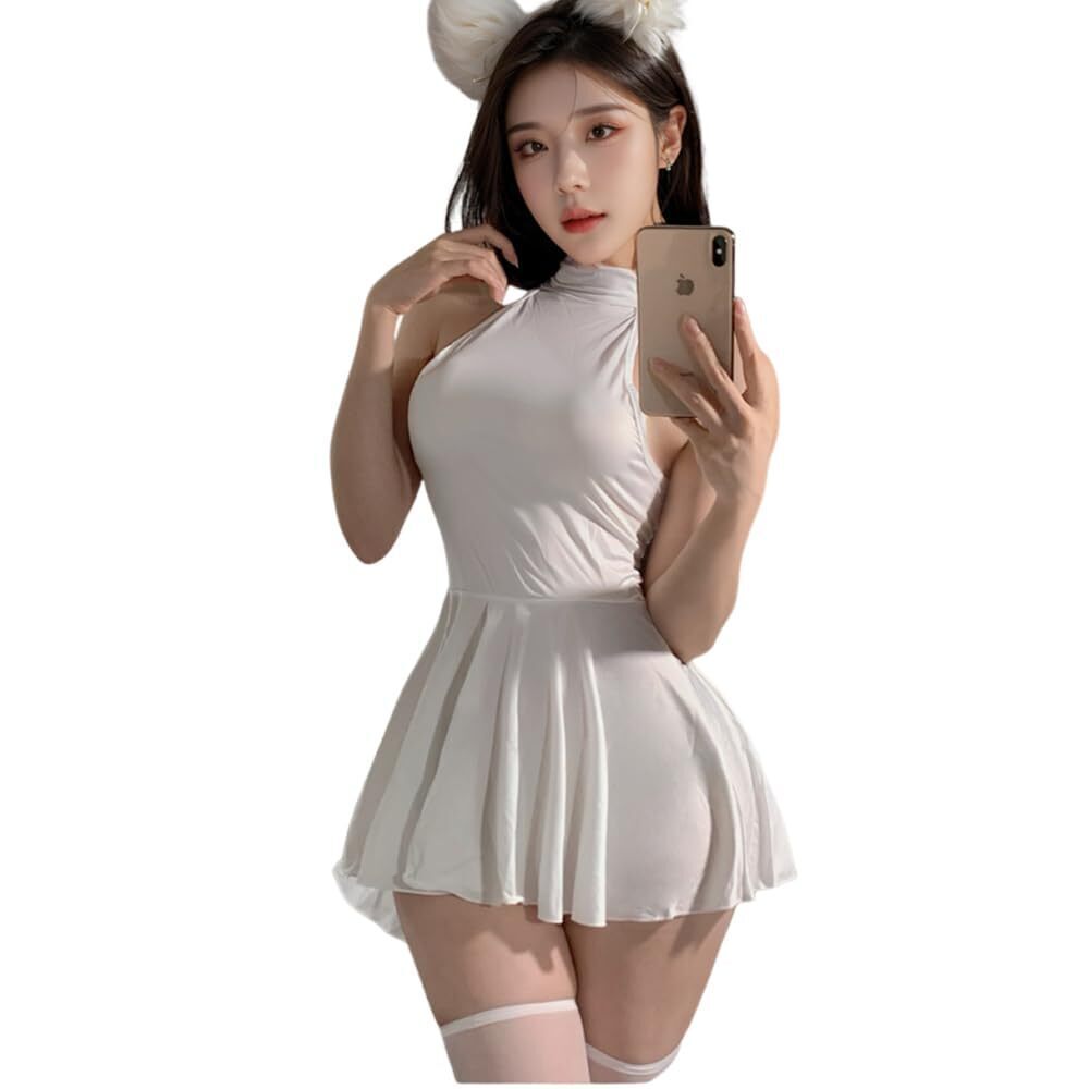 1002 sexy suspender ice silk dress cosplay Halloween Japanese anime